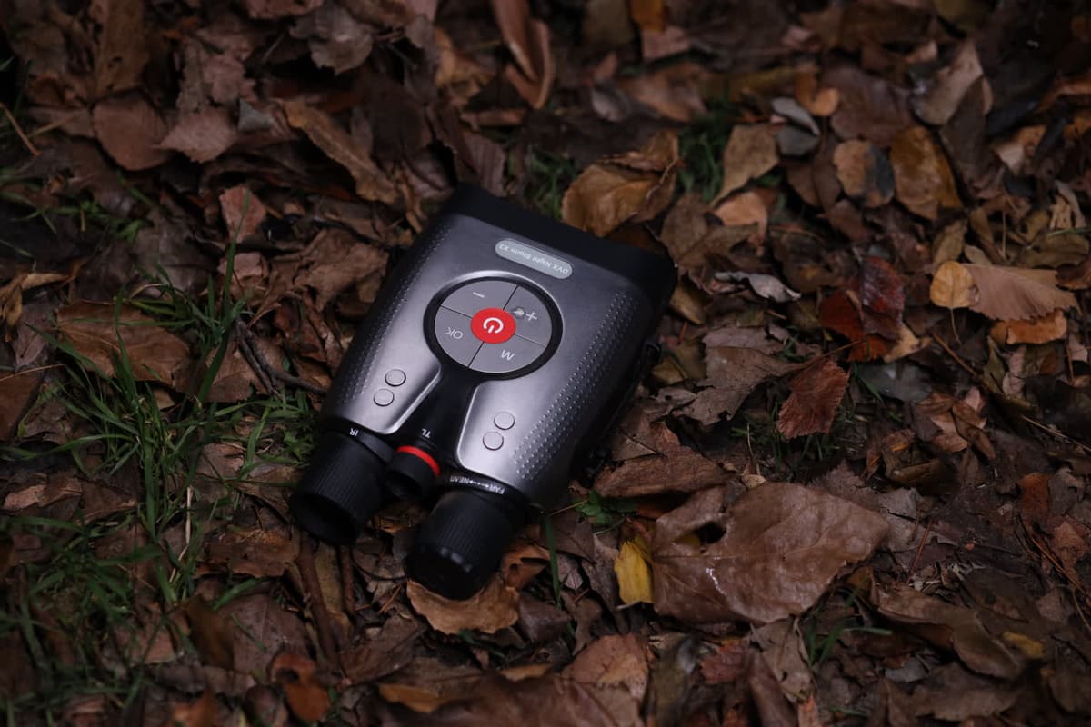 DVX Night Storm X3 resting in leaf litter on the forest floor at night